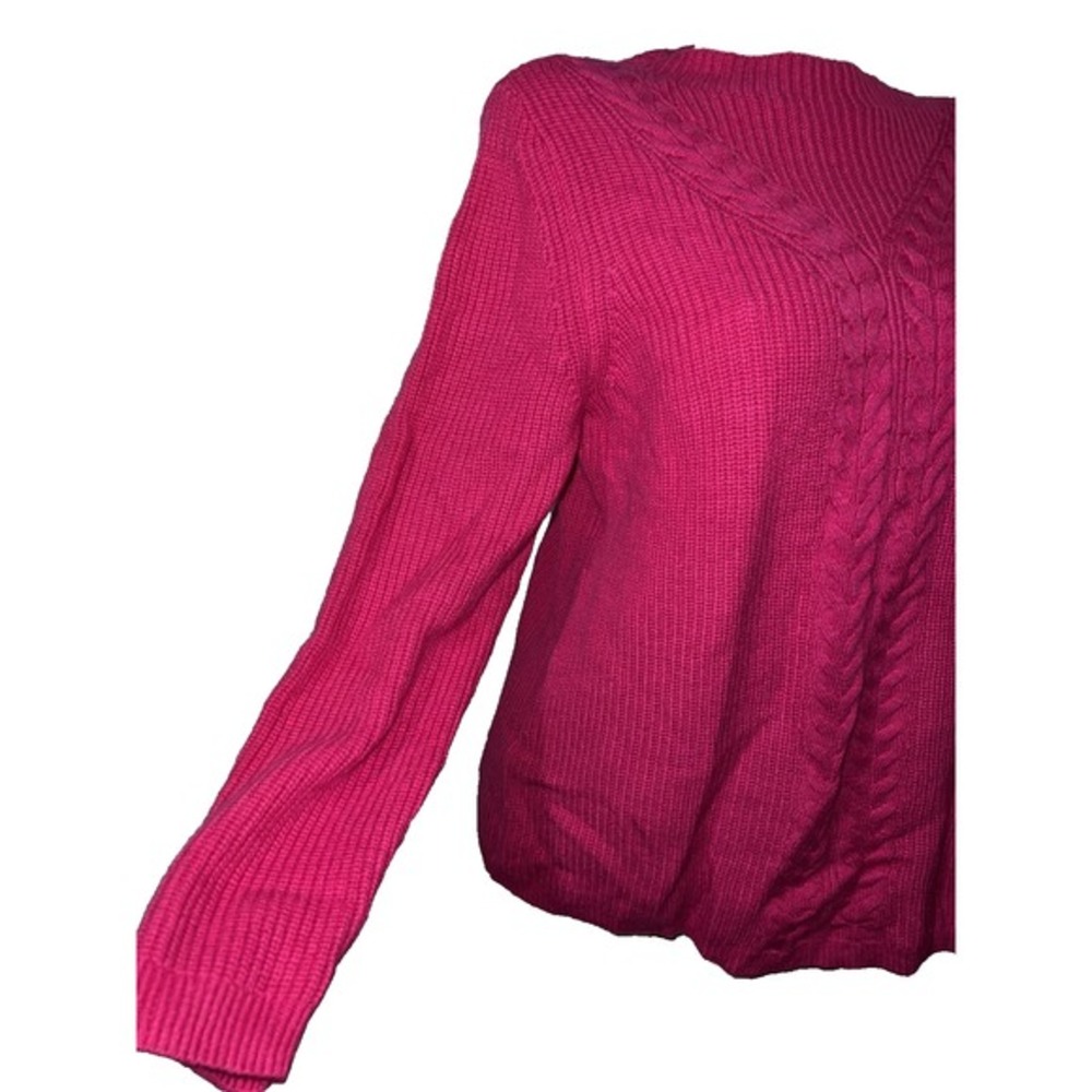 New Talbots Petite Sweater Cable Knit Lambswool Pullover Women's Sz XLP Pink NWT - Picture 3 of 8
